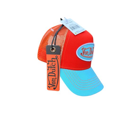 Y2K Orange and Blue Von Dutch Trucker Hat NWT - Picture 2 of 4